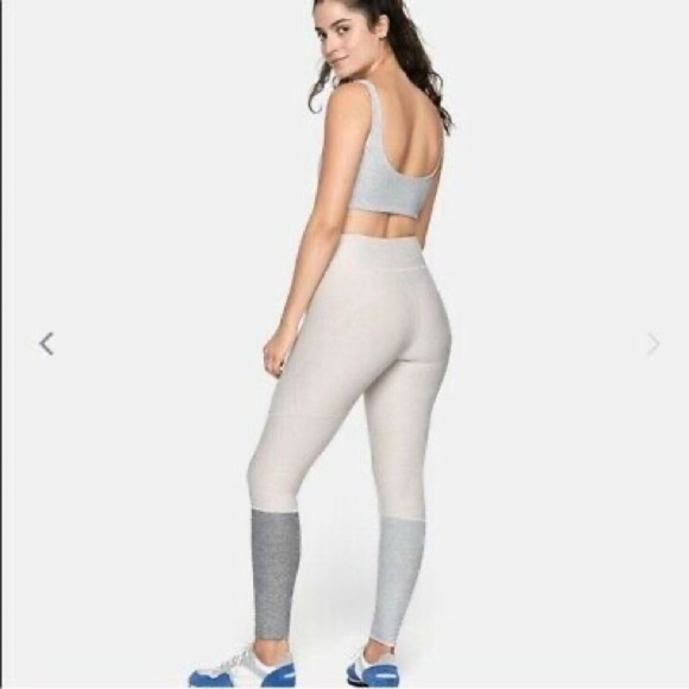 Outdoor Voices Flow Dipped Leggings 7/8 Gray White Small Color Block - Picture 2 of 3